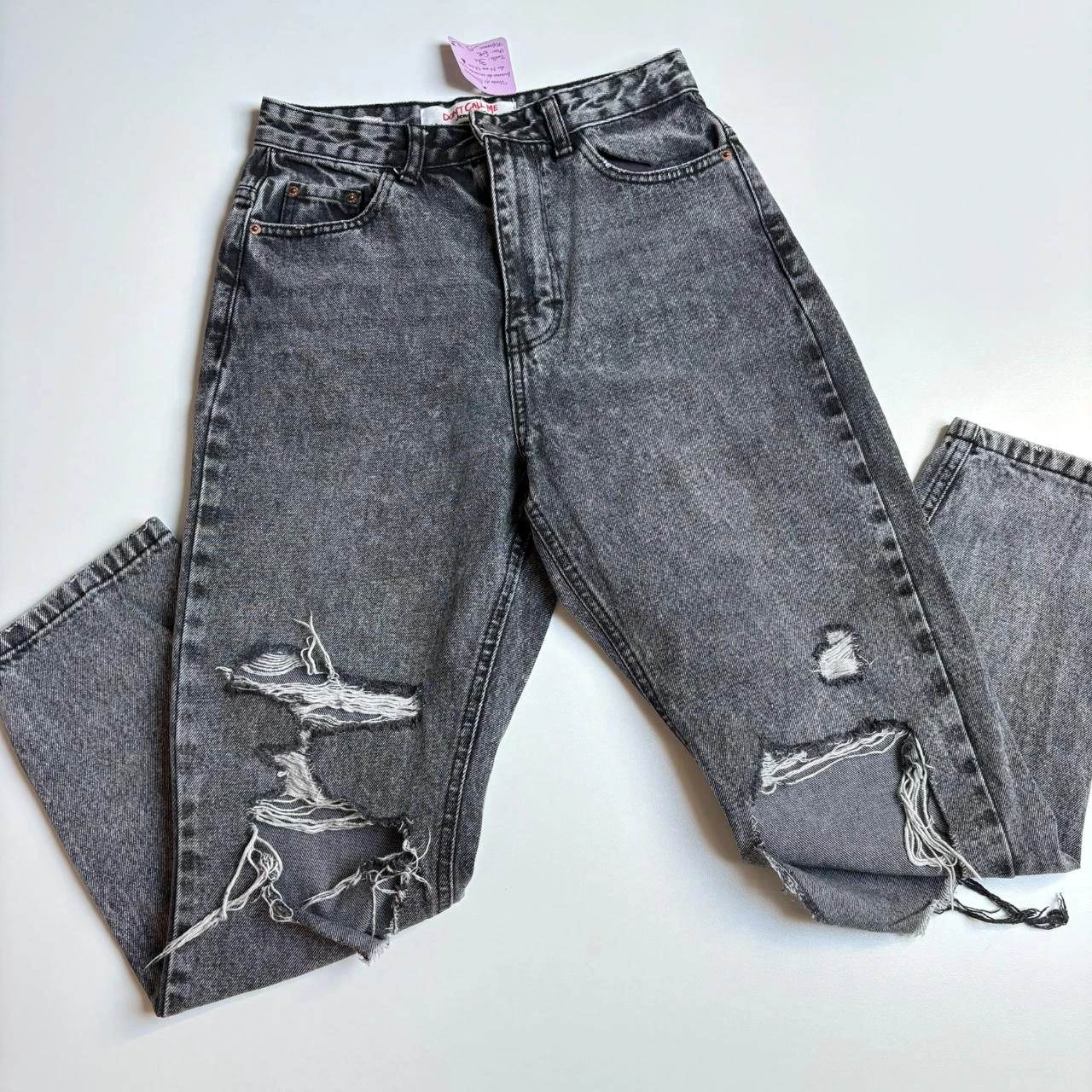 Jeans gris foncé à troue Jennyfer 34